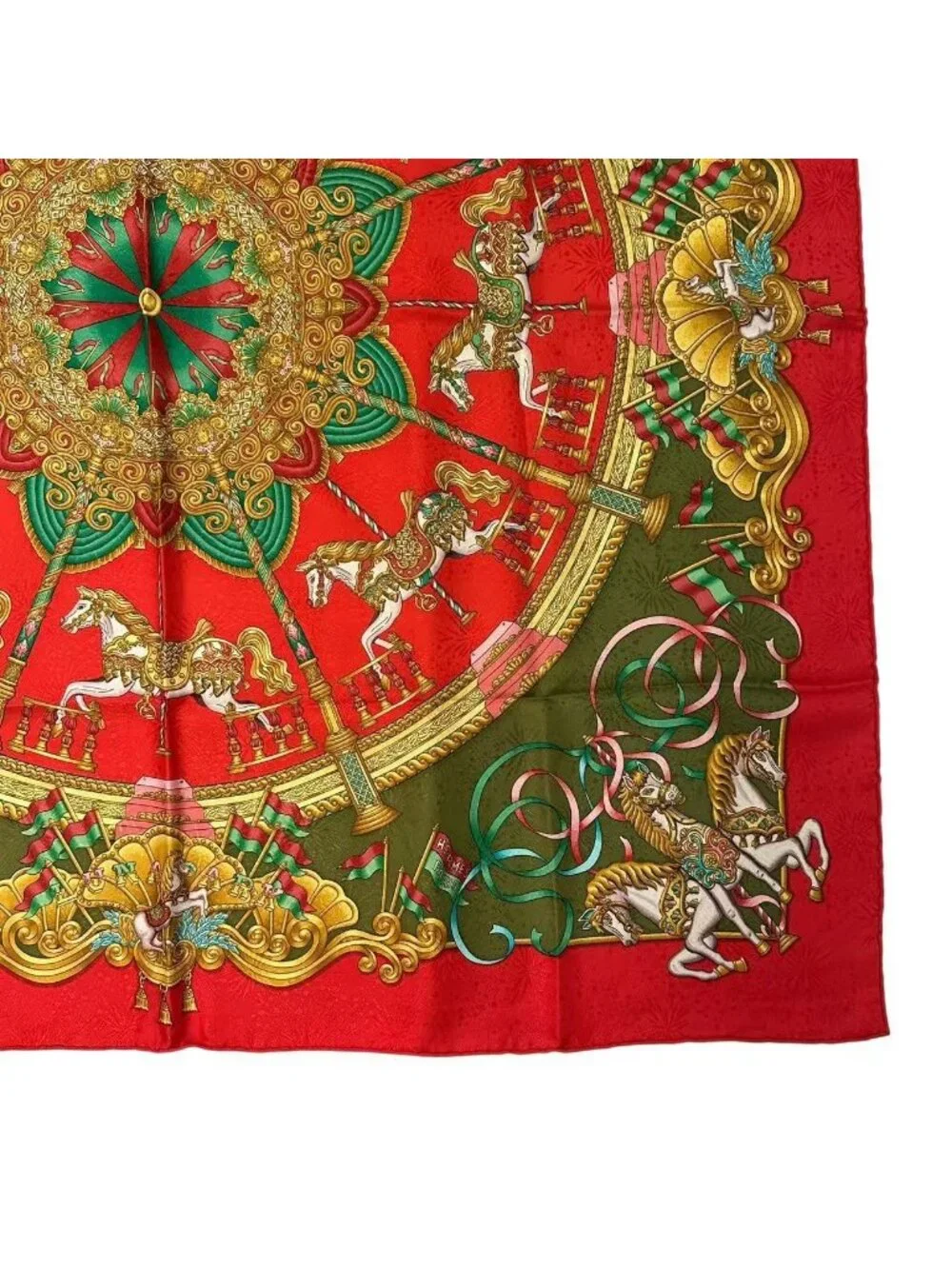 Hermes Carre 90 Scarf Silk Luna Park Amusement Merry Go Round